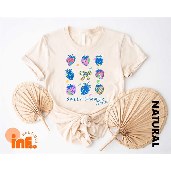 Velto Summer Coquette Bow Strawberry Tee, Cute Pink Berries Coquette Bow , Summer Trip T-Shirt, Cute Women Shirt, Girly T-Shirt All Size S-5XL