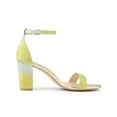 thumbnail image 3 of BLISSFUL STEP Women's Gradient Glitter Color Block Heels Sandals Yellow 9, 3 of 7