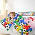 thumbnail image 5 of Erosebridal Letter Z Gradient Soccer Ball Print Twin Bedding Sets, Sports Monogram Bedding Comforter Set for Kids Boys and Girls, Reversible 7pcs, 5 of 6
