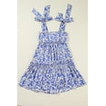 thumbnail image 6 of Ahlaray Blue Rose Bohemian Knot Strap Tiered Babydoll Dress, 6 of 8