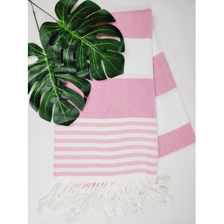 Beach/Bath Turkish Towel Easy carry Quick Dry - Pink