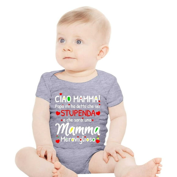 Baby Onesies Infant Boys Girls Short Sleeve Letter Prints Newborn Bodysuits Outwear Girls Romper Grey 6 Months-9 Months