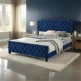 thumbnail image 6 of Agapi California King Bed- Button Tufted- Nailhead Trim- Navy Upholstery, 6 of 6