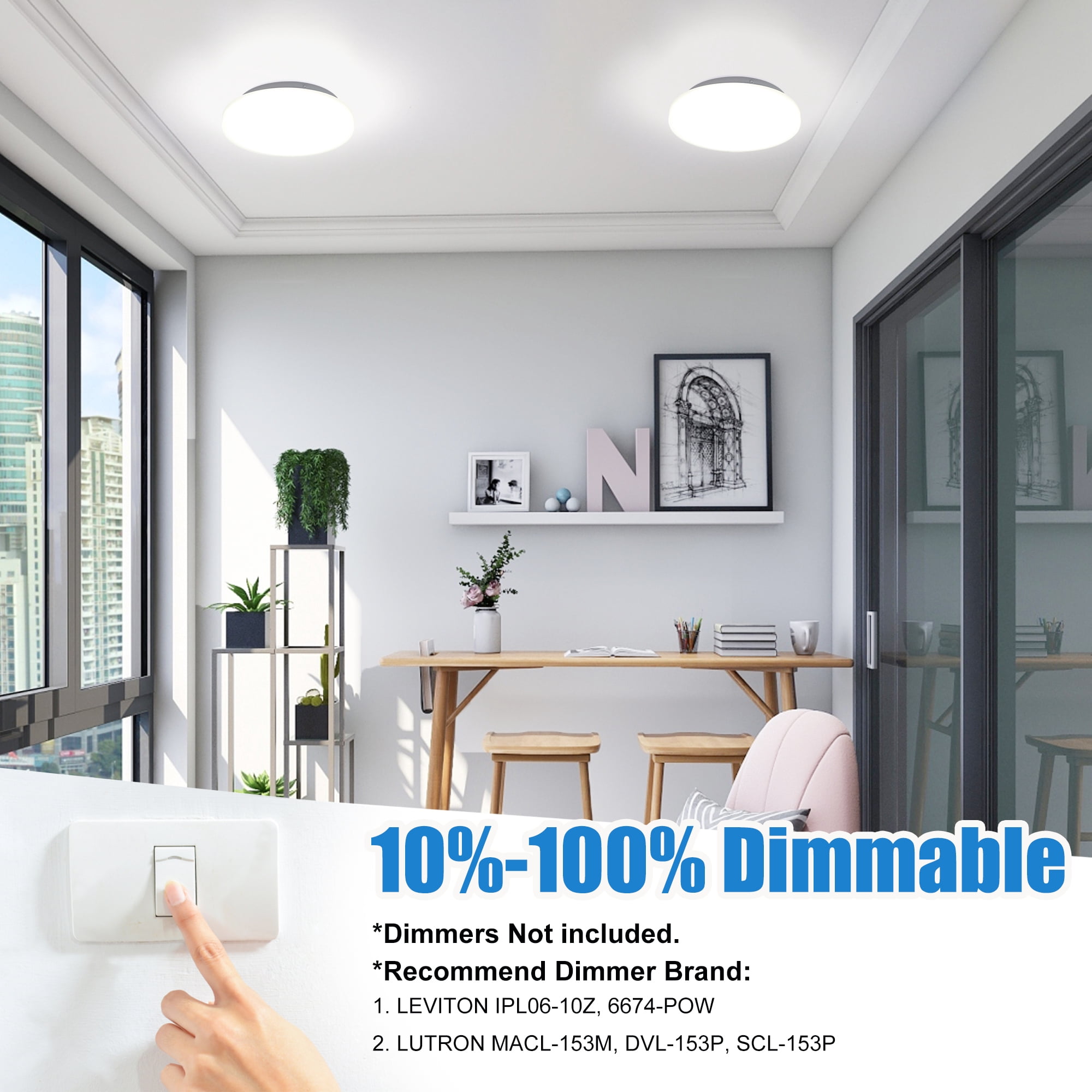 Modern 8" LED Flush Mount Ceiling Light 4000K Cool White, High Brightnes 16W 1120LM LED Ceiling Light Fixture, For Kitchen, Bedroom, Basement Hallway, Living Room,  Balcony, Staircases, Laundry Indoor