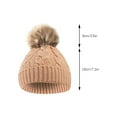 thumbnail image 7 of Cute Toddler Baby Pom Pom Hat Kids Winter Warm Knitted Solid Color Skiing Beanie Hat for Girls Boys 1-6 Years Old, 7 of 7