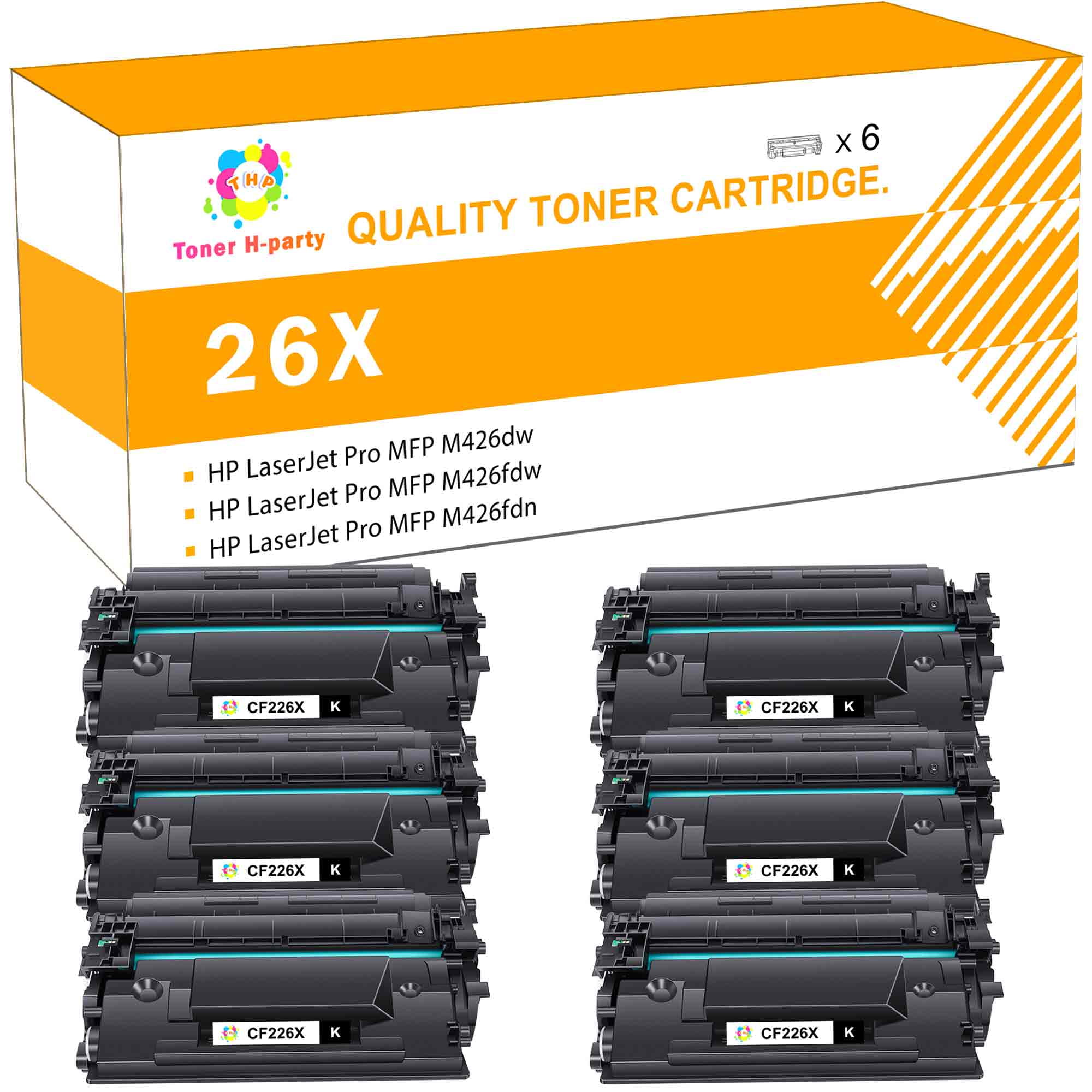 4 Pk Black Toner Cartridge HP LaserJet Pro MFP M426fdw M426fdn M426dw 26A CF226A 