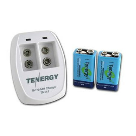 Tenergy TN141 2 Bay 9V Smart Charger with 2 pcs 9V 250mah NiMH Rechargeable Batteries + FREE SHIPPING!