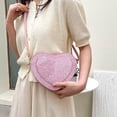 thumbnail image 2 of Bolso de corazón lindo, bolso de hombro cruzado con corazón, bolsos de hombro de cuero de PU para mujer, 2 of 5