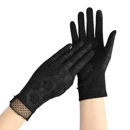 

Dido Summer Sun Protection Gloves Women Lace Ice Silk Gloves Breathable Comfortable Touch Screen Sunscreen Gloves