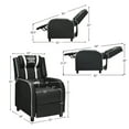 thumbnail image 3 of Gymax Massage Gaming Recliner Chair Racing Single Lounge Sofa Home Theater Seat White, 3 of 10
