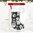 thumbnail image 4 of Yiaed Black White Spooky Ghosts Print Christmas Stockings, Christmas Stockings Hanging Ornaments, Christmas Stockings for Family Christmas Holiday Decorations, 4 of 7