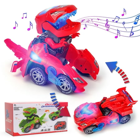 Dinosaur Toys for 2 3 4 5 Year Old Boys, Gift Ideas for Kids Toddler Toys 2 3 4 5 Year Old Easter Gifts for Kids 3 4 5 6 7 8 Years Deformation Cars Dino Vehicle Toys for Autistic Children Robot Car