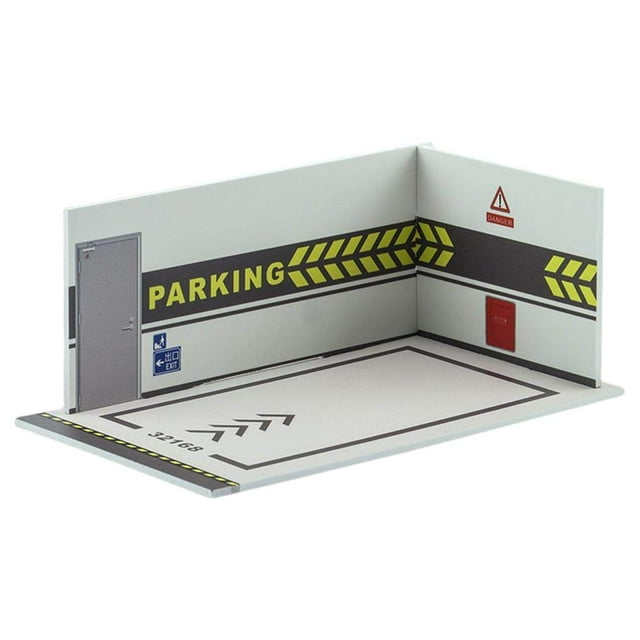 Langgg Modèle Réduit de Parc de Stationnement 1:32 Garage en Métal pour Collection Diorama Arrière-Plan 32168 Blanc