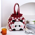 thumbnail image 3 of Sac à Cordon Tricoté Sac Polyvalent Sac Tricoté Grande Capacité Sac à Main pour Femme Mignon Sac Seau panda, 3 of 4