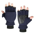 thumbnail image 2 of Women Men Gloves Flip Flop Mittens Gloves Half Fingers Thicken Winter Gloves for Cycling Driving, 2 of 6