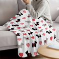 thumbnail image 3 of Cute Scotch Dogs Blanket Soft Cozy Warm Throw Blanket for Couch, Plush Fuzzy Flannel Fleece Blankets for Sofa, Red Heart Lovely Pets Bed Blankets Lightweight Gifts for Women, 50"x80", 3 of 9