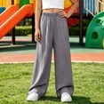 thumbnail image 6 of SGFCWSX Girls Wide Leg Pants Loose Casual Relaxed Fit Elastic Waist Fall Lounge Trousers Gray Size 9, 6 of 7