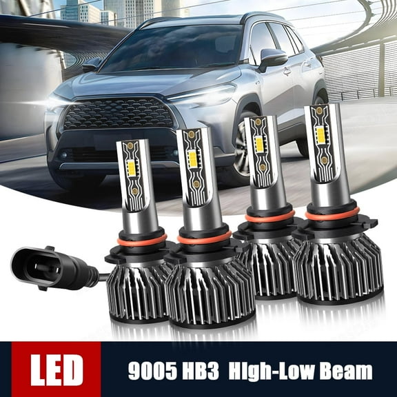 BSBSDJB 9005(HB3) LED Headlight Bulbs High Low Beam for 2013-2015 Toyota Rav4, 6000K Cold White, 4-Pack