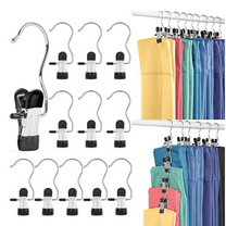 Legging Organizer for Closet, Metal Yoga Pants Hangers 10 Pack Hanging Clips w/Rubber Coated Holds Leggings, Space Saving Hanger Closet Organizers and Storage for Boots Workout Sets, Hat