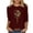 Wine, variant on ICHUANYI Women's Tunic Tops 3/4 Sleeves Crew Neck Shirts Casual Loose Print T Shirt