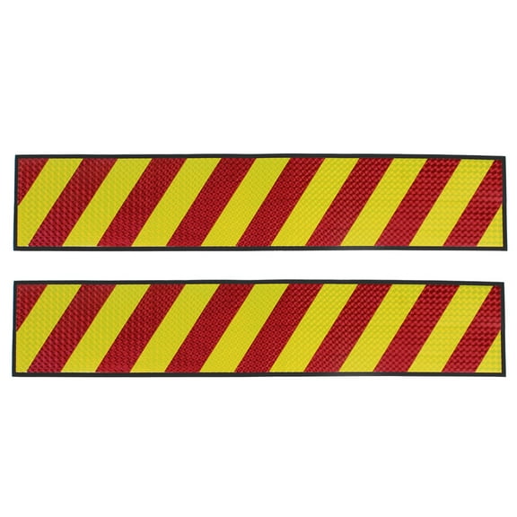 Unique Bargains 2 Pcs Vehicle Red Yellow Stripe Printed Reflective Stickers