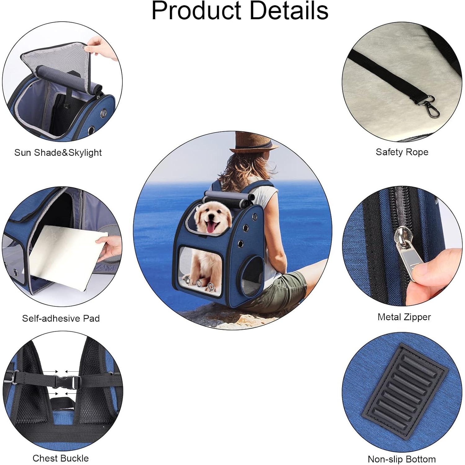 Expandable Pet Carrier Backpack for Cats, Dogs and Small Animals, Portable Pet Travel Carrier
