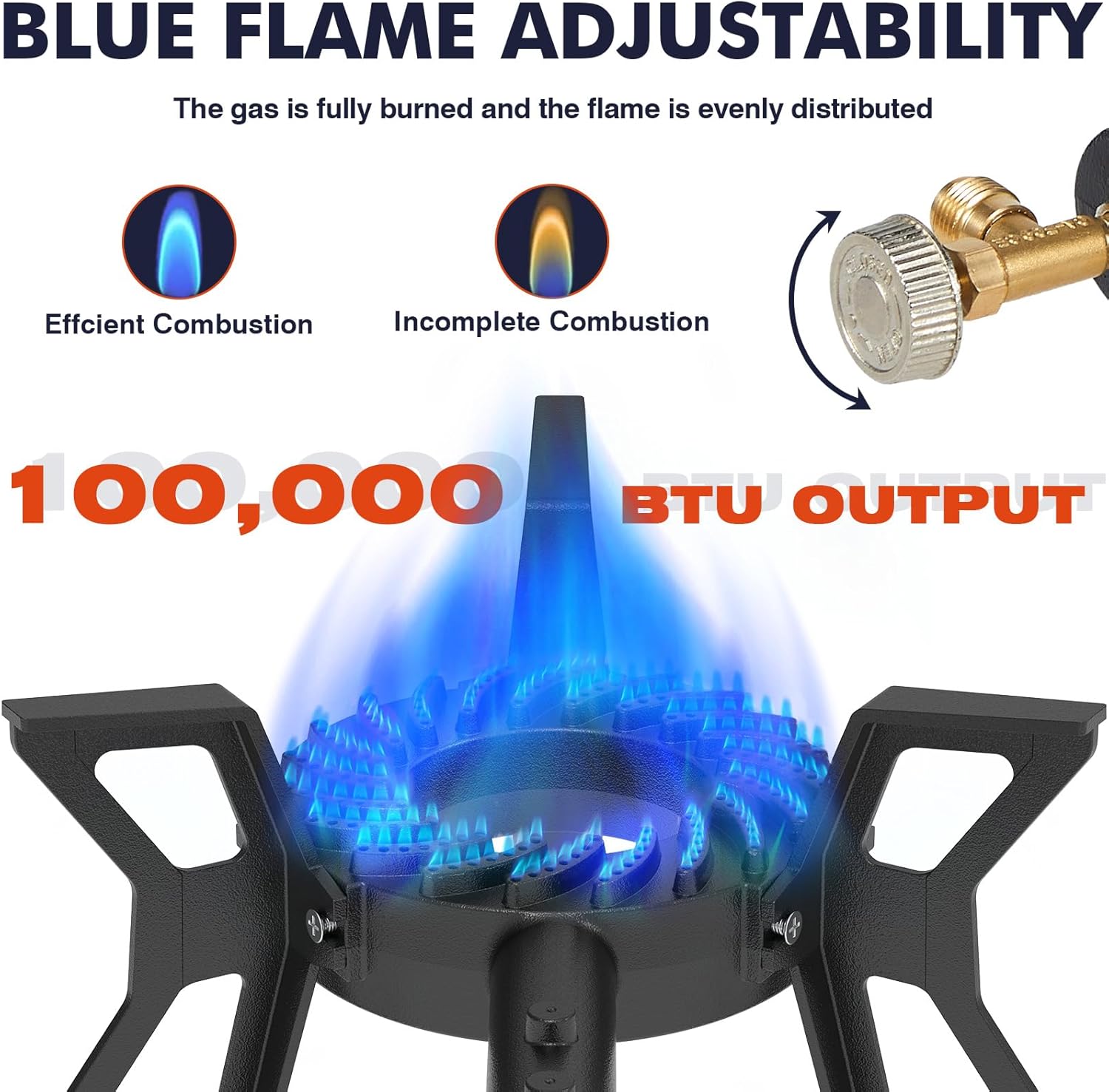 Frizi Portable Tripod Gas Burner Stove – Single Propane Burner for Outdoor Cooking, Camping, Hiking, Backpacking | Compact & Stable Gas Stove for Boiling, Frying, and Grilling Outdoors