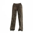 thumbnail image 4 of Casual Pants for Women Elastic Waist Loose Casual Patchwork Leopard Print Wide Leg Trousers, 4 of 4