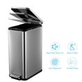 thumbnail image 2 of Trash Can, 13 Gal/50L Stainless Steel Kitchen Trash Can - Step-On Garbage Bin, With Lid, With Recycling Bin, With Removable Plastic Inner Buckets, Large Double Dual Trash and Recycling Bins, 2 of 7