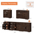 thumbnail image 2 of WAMPAT 110"W Large TV Stand,3-in-1 Farmhouse Entertainment Center with Storage Barn Door Cabinet,TV Console Table With Media Cabinet and Drawers for Living Room,Bedroom,Rustic Brown, 2 of 8