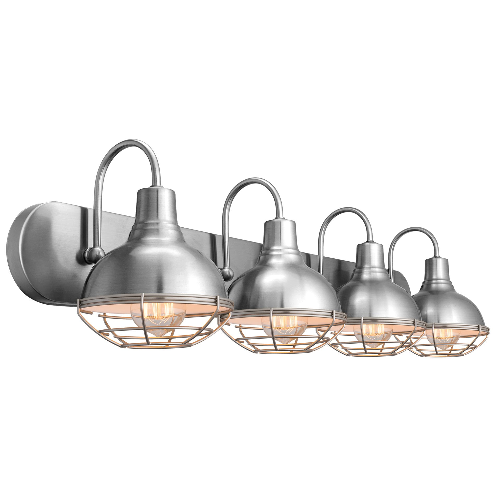 Brushed Nickel Finish Kira Home Liberty 36 4-Light Modern Industrial Vanity//Bathroom Light