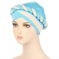 thumbnail image 2 of Prolriy Turbans for Women, Women Braid Turban Hats Cap Hair Bonnet Head Scarf Wrap Cover Head Wraps Hats for Women Sky Blue One Size, 2 of 2