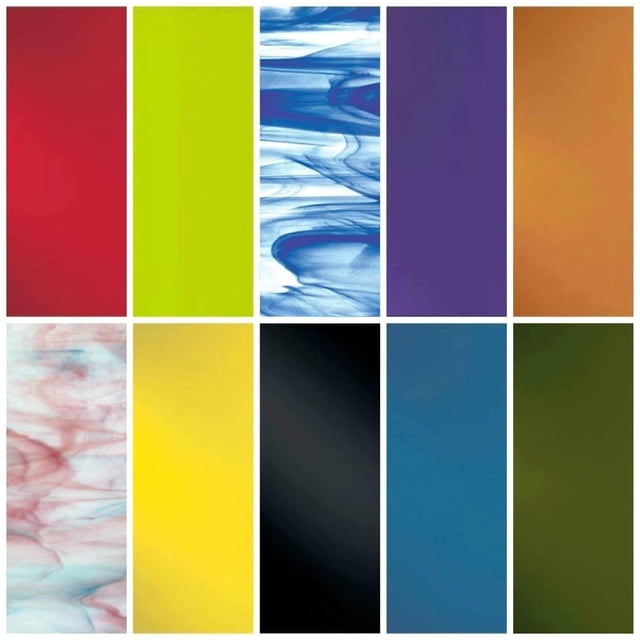 System 96 Assortiment de Verres Fusibles 10 Feuilles - COE 96 par Binari Glass Studio