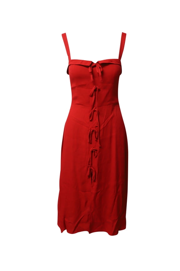 Pre-Owned Reformation Eddie Midi Dress in Red Viscose