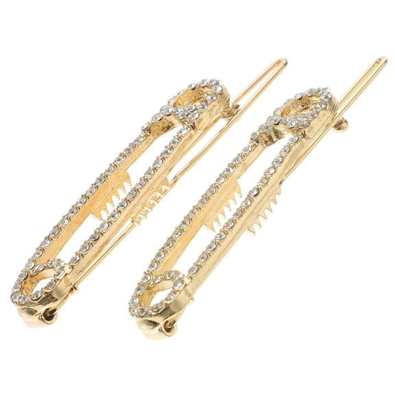 2 Pcs Bobby Pins Pin Hairpin Party Hair Accessories Miss Girl 6x1x0.7cm Golden