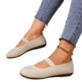 thumbnail image 5 of Womens Breathable Ventilated Knit Mesh Mary Jane Shoes, Elastic Single Strap Slip On Flats, Shock Absorbing Lightweight Daily Walking Footwear, 5 of 6