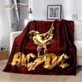 thumbnail image 1 of Manta de felpa suave con patrón de banda AC/DC, manta de franela para sala de estar, dormitorio, cama, sofá, cubierta de Picnic, 1 of 4
