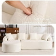 thumbnail image 5 of Oversized Sectional Sofa with Chaise for Living Room, 99’’ Modern Luxury Chenille 4-Seater Extra Wide Seat L-Shape Curved Cloud Couch with 4 Throw Pillows, No Assembly Needed, Cream White, 5 of 8