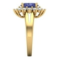 thumbnail image 3 of 2.72 ct Oval Cut Simulated Tanzanite with Simulated Diamond Halo Accents 18K Yellow Gold Womens Engagement Ring, 3 of 4