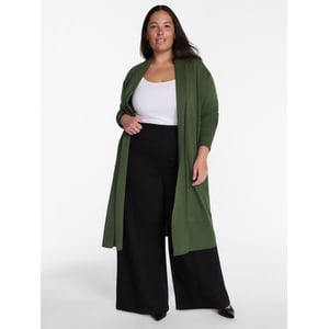 Terra & Sky Women's Plus Duster Cardigan with Long Sleeves
