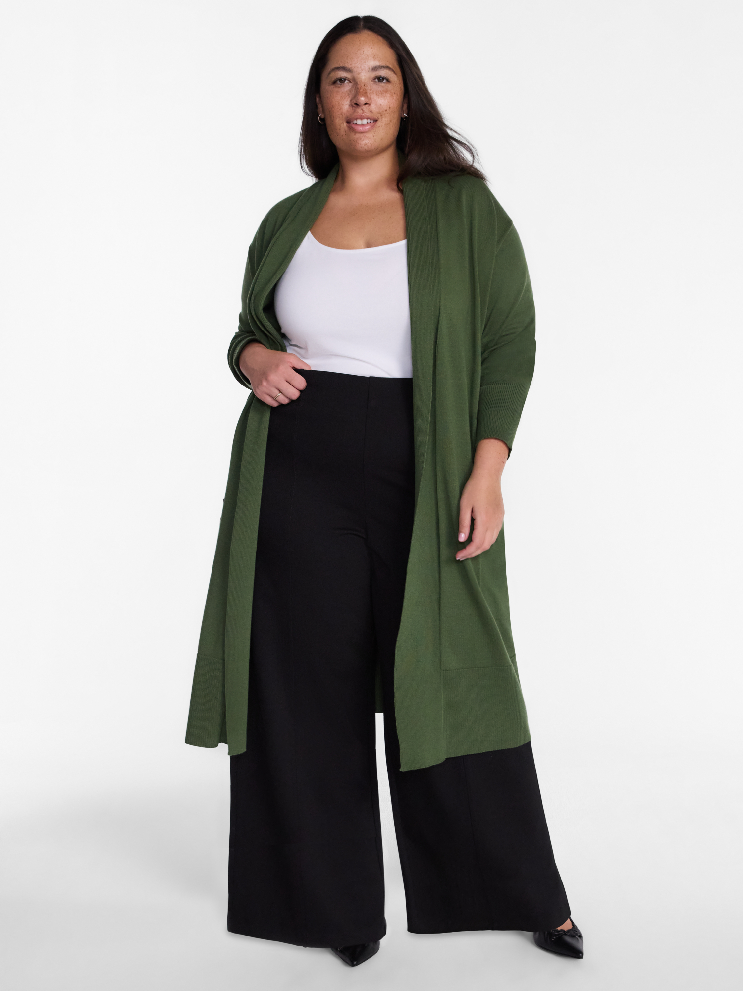 Terra & Sky Women's Plus Duster Cardigan with Long Sleeves photo 1