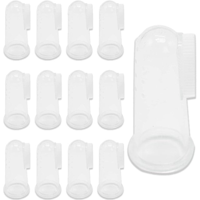 12 Pieces Pet Toothbrush, Dog Finger Toothbrush Silicone Dog Toothbrush Finger Toothbrush, for Pet Dogs and Cat Improve Oral Hygiene