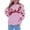 Pink, variant on Women's Autumn Loose Sweater Letter Embroidery Long Sleeve Round Neck Knitwear Knit Tops