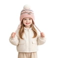 thumbnail image 4 of SRZYMJ Toddler Winter Hat Knit Earflap Beanie Pom Cap for Boys Girls Pom Top, Earflap Coverage, 4 of 7