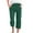 Olive Green, variant on Wyobmus Womens Cotton Linen Palazzo Pants Drawstring Elastic Waist Casual Summer Beach Staight Leg Capri Trousers With Pockets Blue