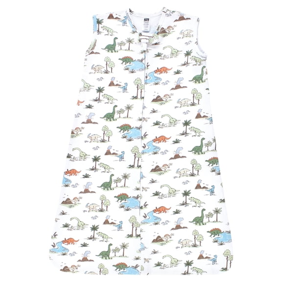 Hudson Baby Infant Boy Cotton Sleeveless Wearable Sleeping Bag, Sack, Blanket, Dinosaur Adventures, 0-6 Months