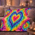 thumbnail image 6 of Vibrant Tie-Dye Heart Design Colorful Radiating Swirls, Cozy Artistic Scene, Warm Flannel Blanket for Living Room and Bedroom, Art Lovers Valentine's Day Gift, Artistic Home Decor, 6 of 9