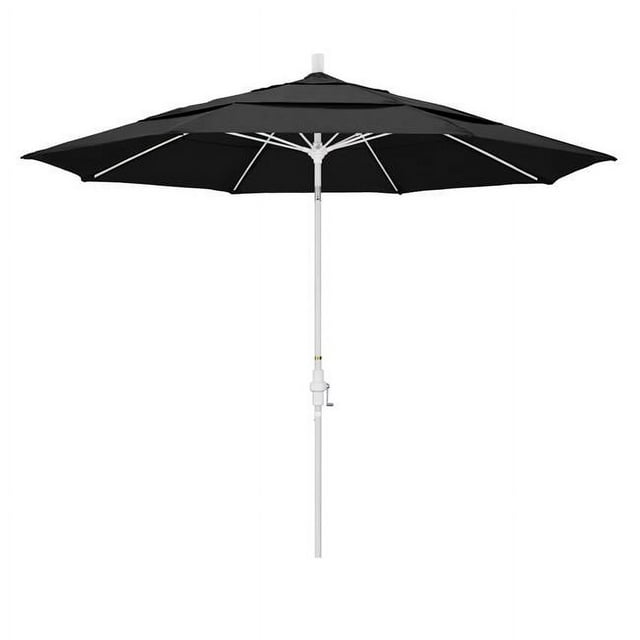 11' Marché de la Fibre de Verre Collier Umbrella Inclinable DV Mat Blanc/oléfine/noir