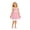 Pink1, variant on School Uniform for Girls Cinched Waist Bowknot Ruched Sleeveless Crew Neck Patchwork Print Dress Back-To-School Girls' Dresses 3-4 Years