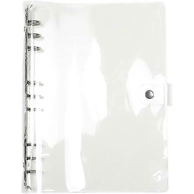 26-27 Clear Soft PVC Round Ring Binders Dia 20mm 6-Ring Binder Cover with Snap Button Closure for Loose Leaf Journal Planner A B5 - 9 Holes(206x275mm)